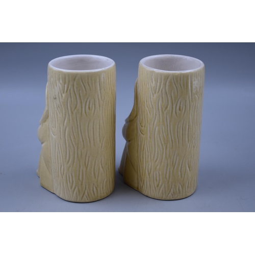 225 - Pair of DAGA Tiki of Hawaii Vases (6.5