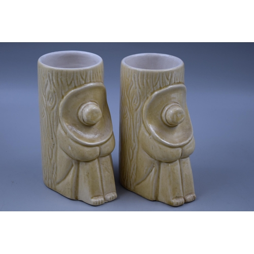 225 - Pair of DAGA Tiki of Hawaii Vases (6.5