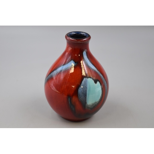 232 - Poole Red Patterned vase (5.5