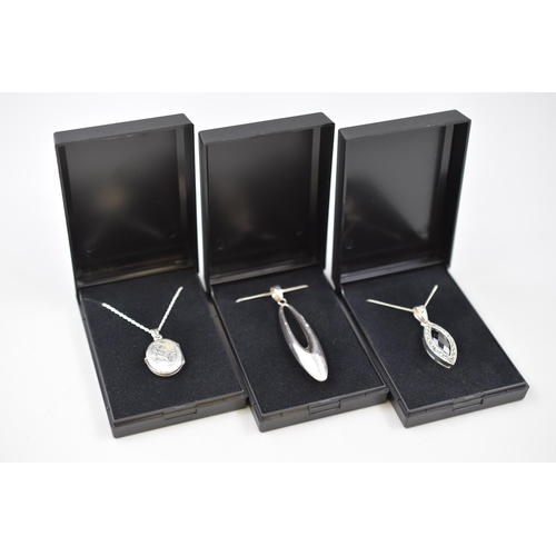 246 - Three Silver 925 Pendant Necklaces Complete with Presentation Boxes