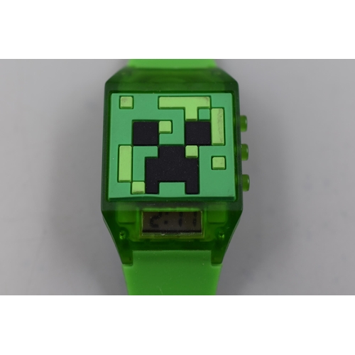 103 - A Minecraft Creeper Themed Digital Watch, Working