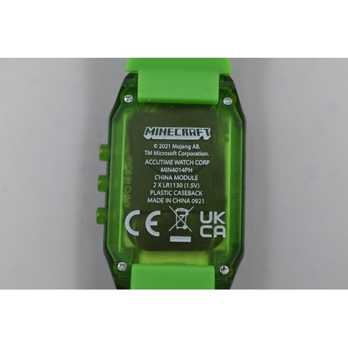 103 - A Minecraft Creeper Themed Digital Watch, Working