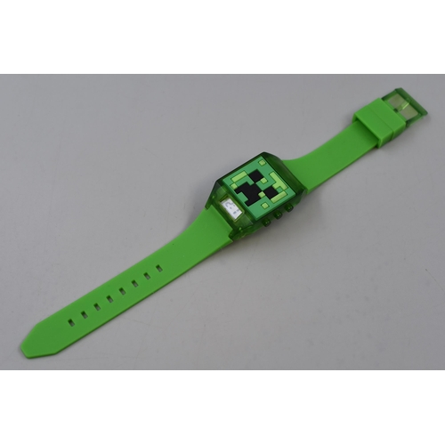 103 - A Minecraft Creeper Themed Digital Watch, Working