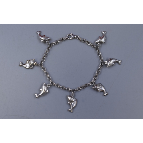 256 - Silver 925 Dolphin Bracelet