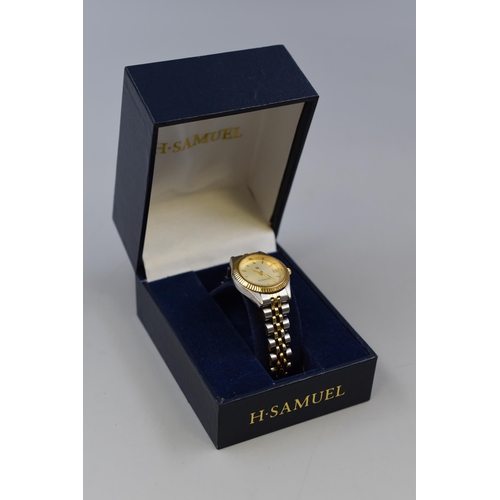 110 - H. Samuel Womens Time and Date Watch Complete with Presentation Box