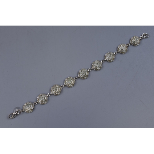 261 - Silver 925 Flower Bracelet