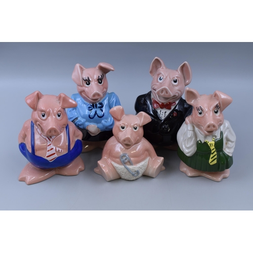 120 - A Set of Five Nat West Wade Piggy Banks With Stoppers. AF