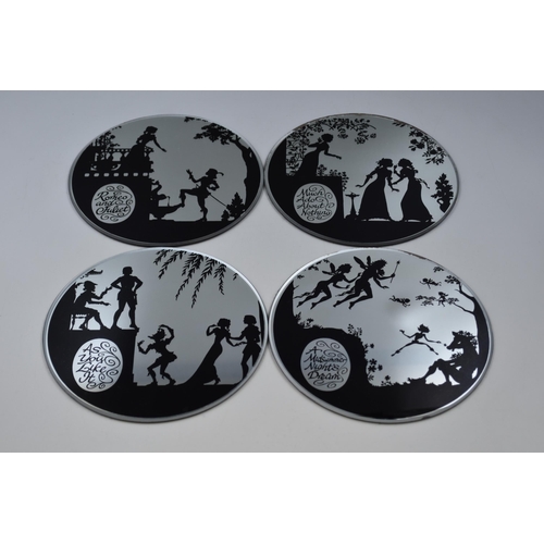 292 - A Set of Four William Shakespeare Mirrors, Approx 7.5