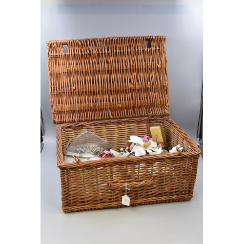 906 - Wicker Basket containing a Selection of Floral Display Items