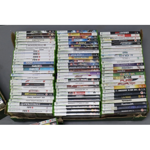 868 - A Selection of Approx 200 Xbox 360 Video Games To Include FIFA, Far Cry, Halo, Lego Star Wars, Dead ... 