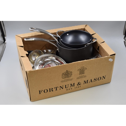 857 - Selection of Unused Pans, with a Cutlery Tray, Cutlery and Glasses