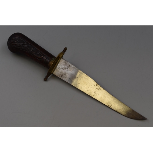 273 - Indian dagger knife with a hand carved wooden sheath