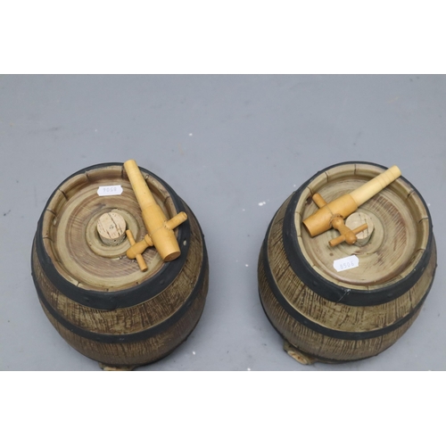 459 - Two Ceramic Barrel Drinks Dispensers, Approx 11