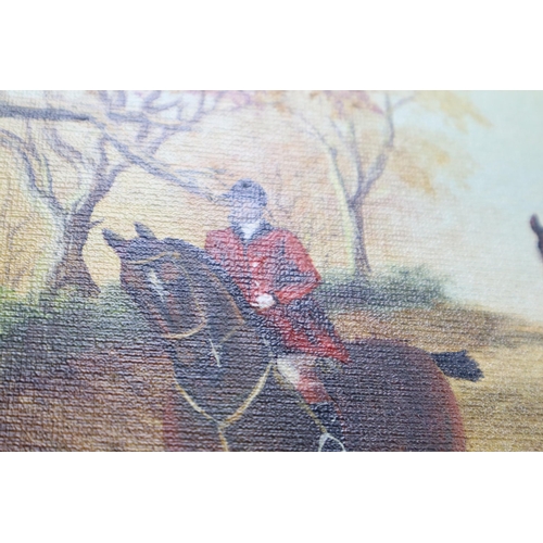 513 - S Gott 1960s Oil on Board depicting Hunting Scene in Gilded Wood Framed Mount (30