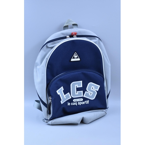 693 - le coq sportif LCS back pack blue and grey (18