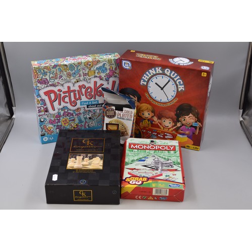 866 - A Selection of Various Toys/Games To Include Gold Plated Playing Cards, Monopoly, Chess Set And More