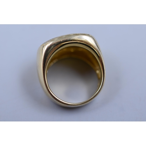 9 - A Gold on 925. Silver Chunky Ring, Size P