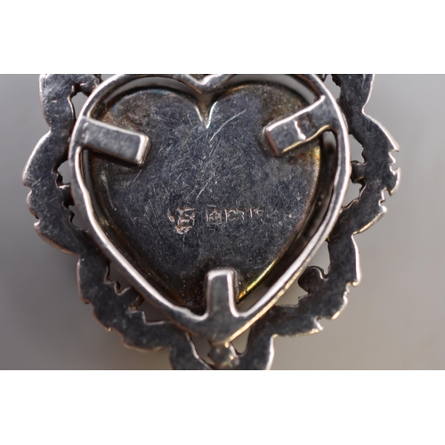 32 - Hallmarked Birmingham Love Heart Pendant on Silver 925 Chain