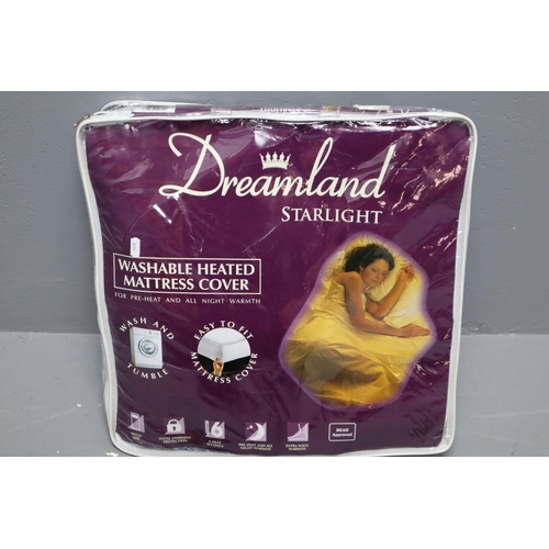 871 - A Dreamland Starlight Washable Heated Mattress Cover, Untested But Appears New. For Single Bed