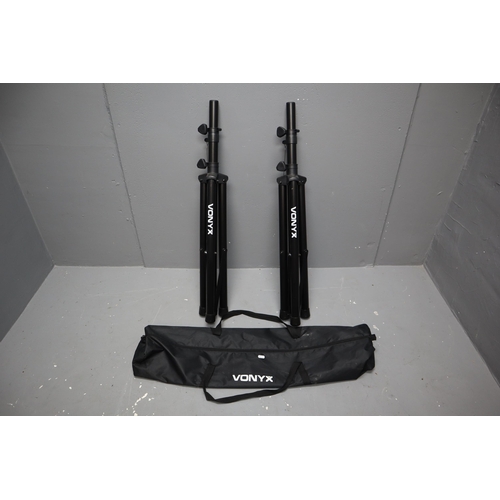 874 - Vonyx Folding Tripod Speaker Stands Pair