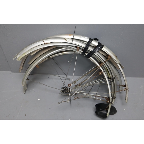 905 - Selection of push bike fenders/mudguards in chrome (as found)