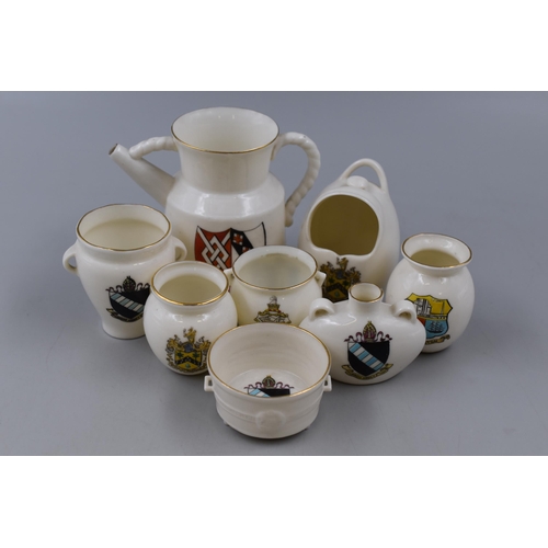 316 - Selection of 8 W H Goss Crested Ware for Furness Abbey, Dalton in Furness, and Vlverston