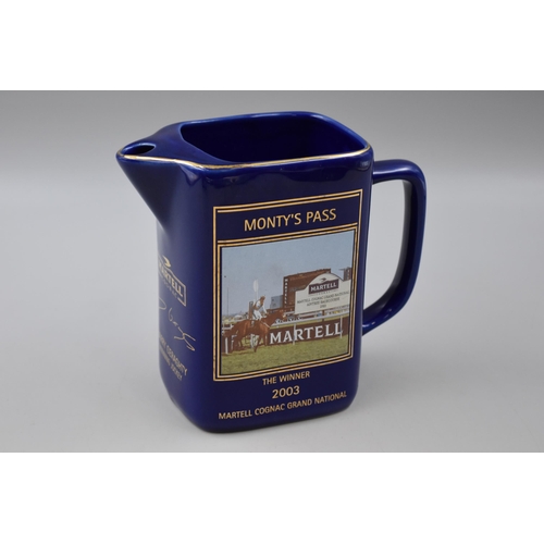 358 - Limited Edition Seton Pottery Monty's Pass 2003 Martell Cognac Grand National Winner Water Jug