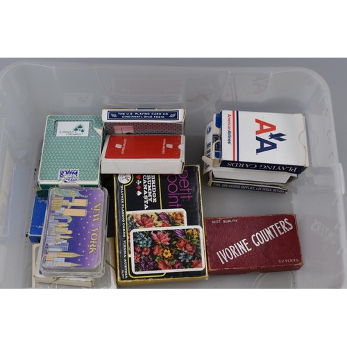 457 - Fourteen Packs of Collectable Playing Cards, With A Set of Ivorine Counters