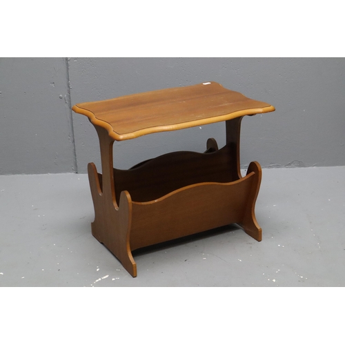 662 - Vintage Teak Magazine Rack/Stool/ Side Table 18