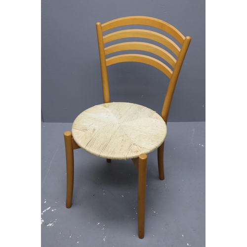 739 - Nice Quality Pair of Italian Style Oak Framed Rattan Seat Based Bistro Chairs with Bentwood Back Res... 