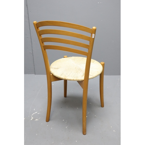 739 - Nice Quality Pair of Italian Style Oak Framed Rattan Seat Based Bistro Chairs with Bentwood Back Res... 