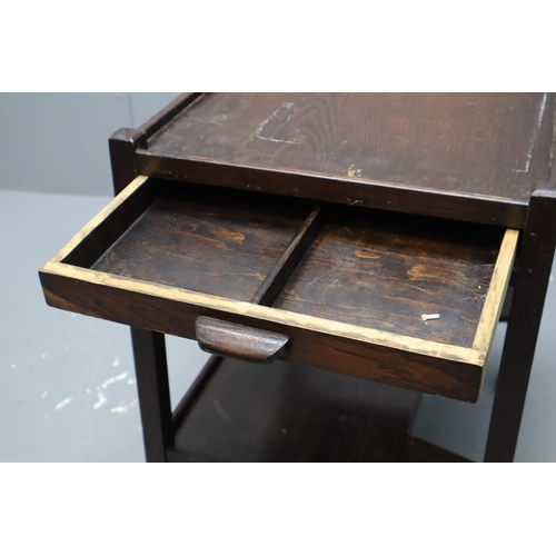 740 - Antique dark wooden tea trolley (27