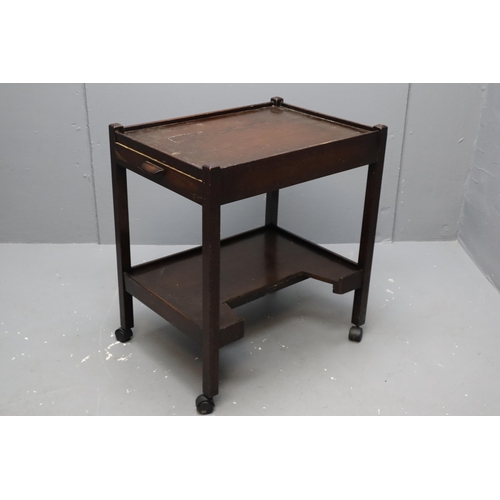 740 - Antique dark wooden tea trolley (27