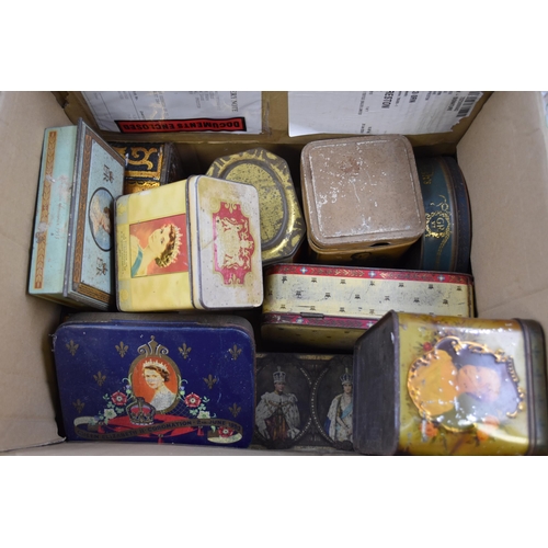 893 - A Selection of Various Royal Commemorative Tins. Victoria-Elizabeth II