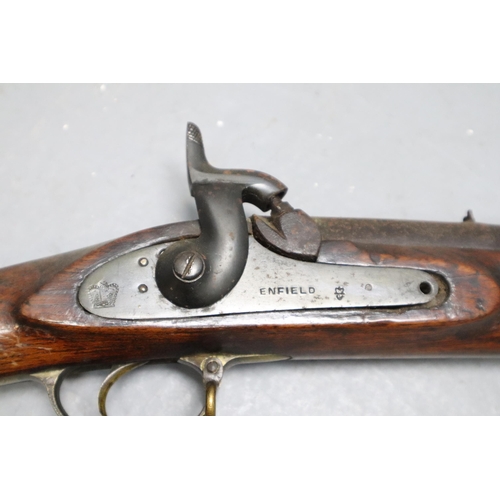 396 - Enfield 19th Century Percussion Cap Smoothbore Rifle marked with Crown and Enfield to Plate complete... 