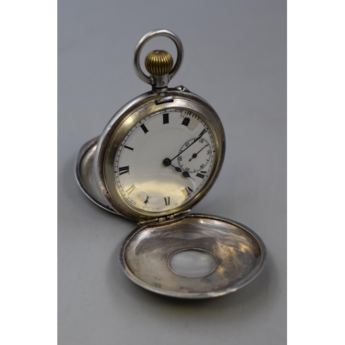 44 - A Hallmarked George Stockwell Imported London Silver Cased Mechanical Half Hunter Pocket Watch, Work... 