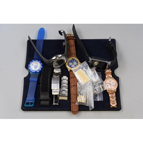 68 - A Selection of Watches and Watch Straps (Spares or Repairs). Includes Edox Watch Strap, Digital Watc... 