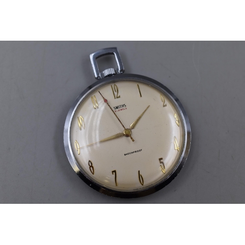 78 - Smiths 21 Jewels Shockproof Pocket Watch (4cm Dia)