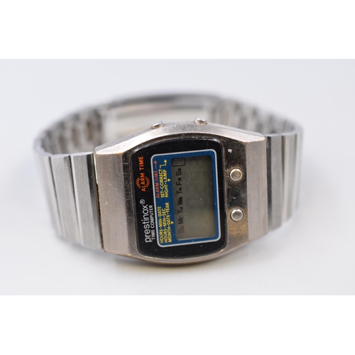 82 - A Prestinox Digital Time Computer Alarm Watch, Working