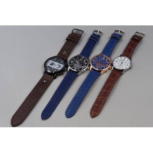 92 - Four Gents Chronograph Style Watches To Include Soki, Deyros, And Other