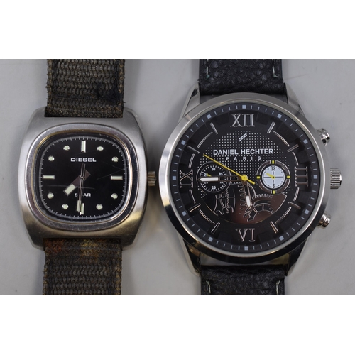 99 - Two Gents Designer Watches To Include Daniel Hechter, And Diesel. Working