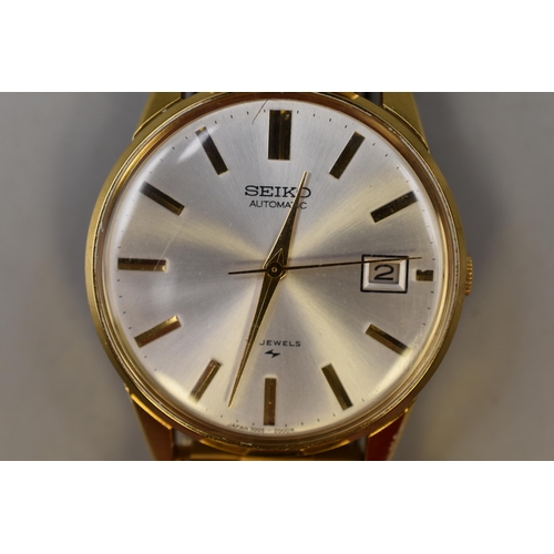 109 - Seiko 17 Jewels Automatic Gents Watch with Elasticated Strap (Working)