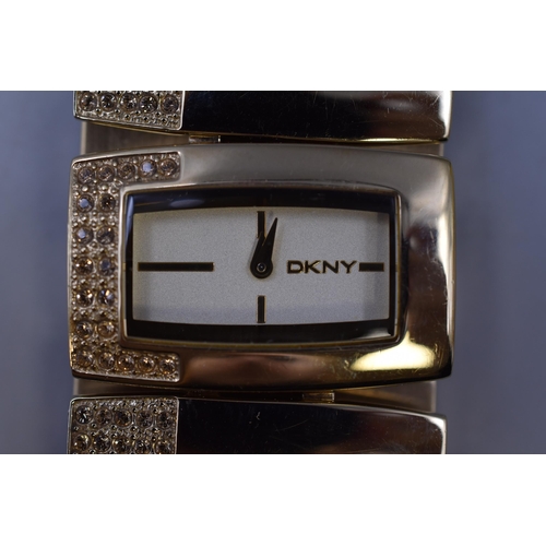 118 - DKNY ladies watch in presentation box (as found)