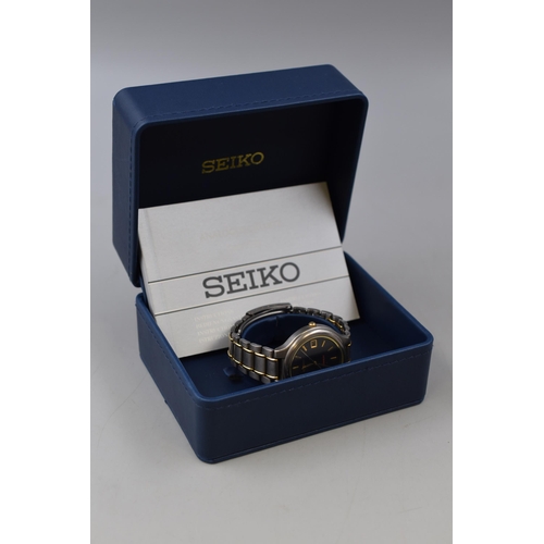 119 - Seiko Titanium Analogue Quartz Watch with Original Case and Paperwork (Both Working)