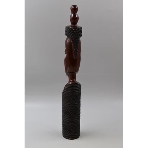 380 - African Carved Wood Tribal Figurine Bust (16