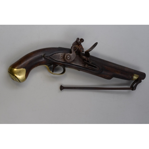 238 - Early 19th Century New Land Pattern Flintlock Cavalry Pistol with Regulation Brass Mounts, 8.5