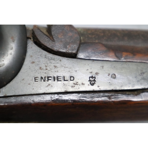 396 - Enfield 19th Century Percussion Cap Smoothbore Rifle marked with Crown and Enfield to Plate complete... 