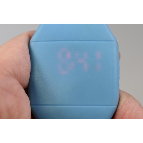 526 - A Selection of Twelve Digital Display Watches, In Light Blue, Blue, And White