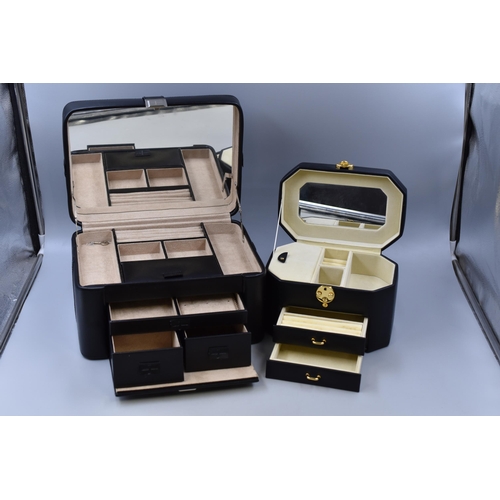 569 - Two Faux Black Leather Jewellery Boxes To Include Jasper Conran (With Tags). AF