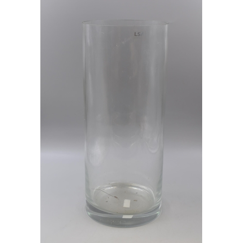 838 - LARGE Hand Made Clear Glass LSA Vase 16.5